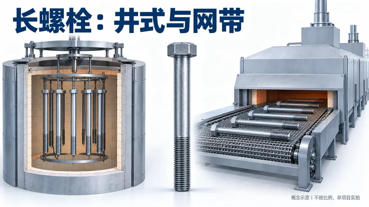 长螺栓调质怕弯，选井式炉还是网带炉？封面图