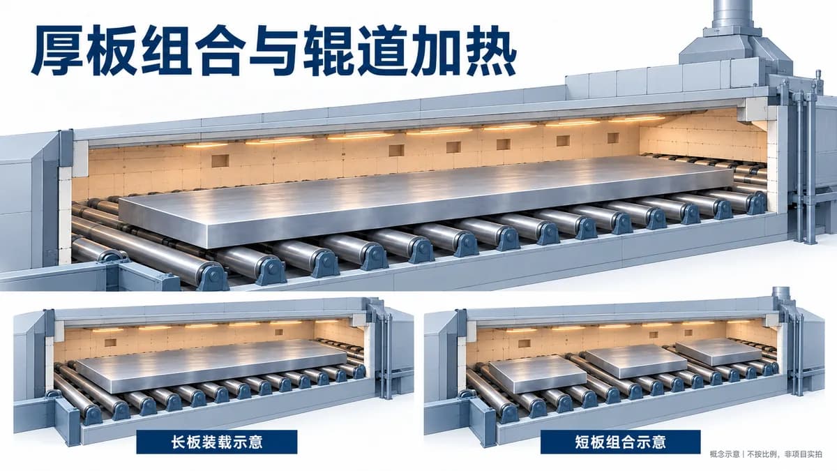钛合金厚板加热炉怎么选？先把板材组合排进辊道炉封面图