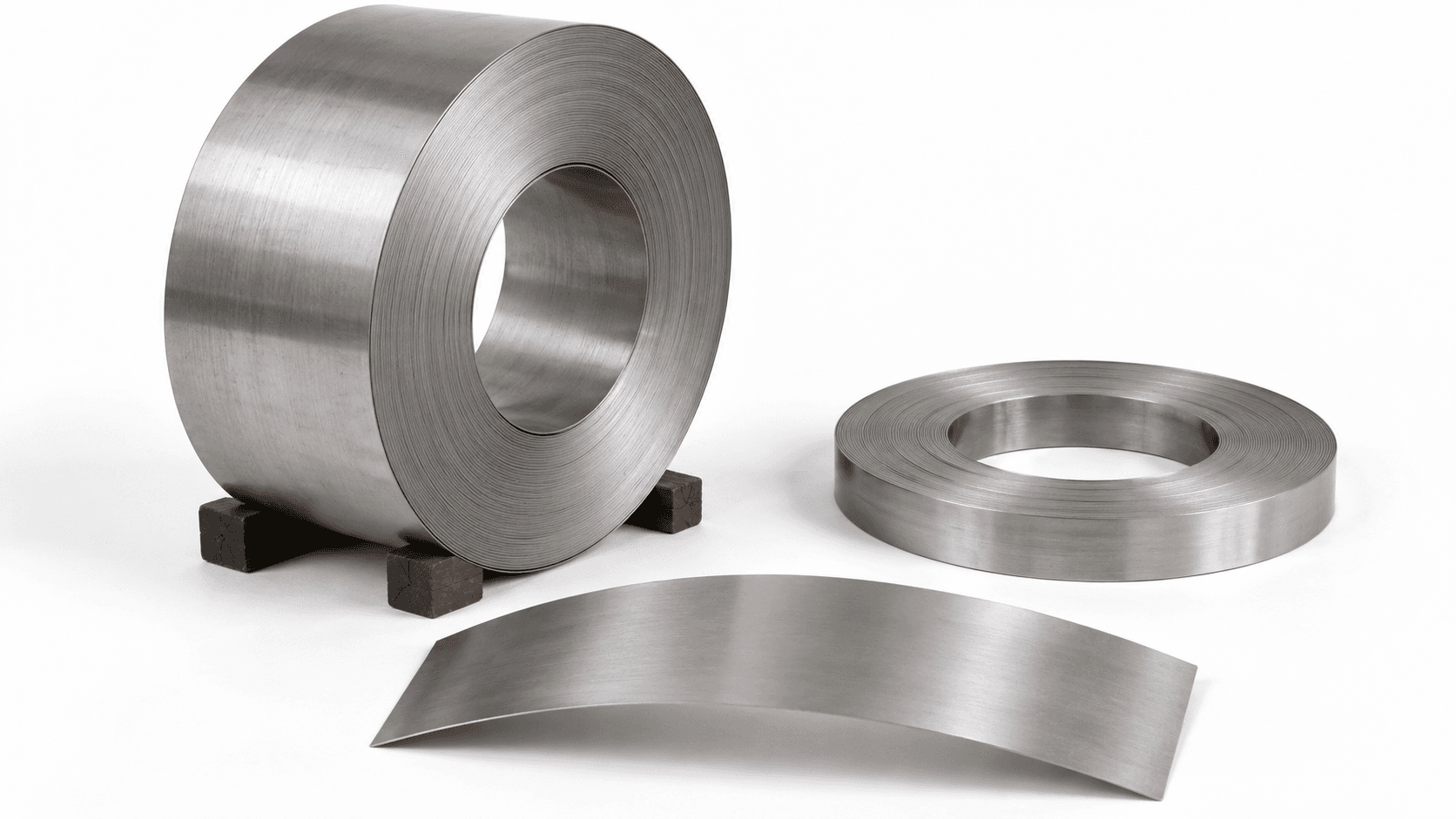 Reference image of stainless steel coils and strip.