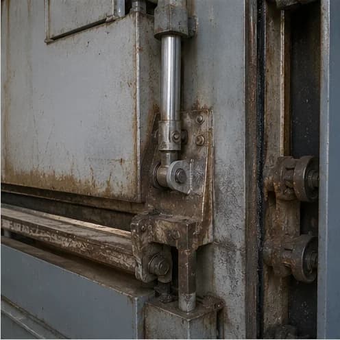 Door seals and drive mechanisms on an existing industrial furnace