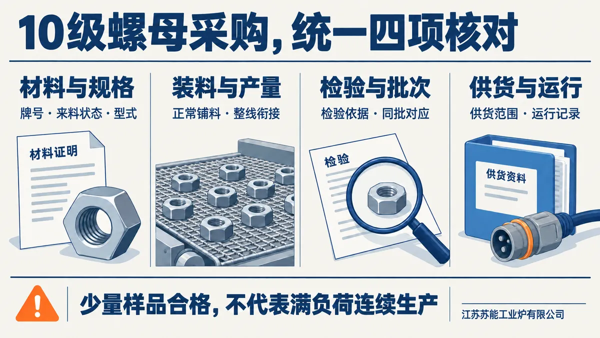 10级螺母采购核对示意