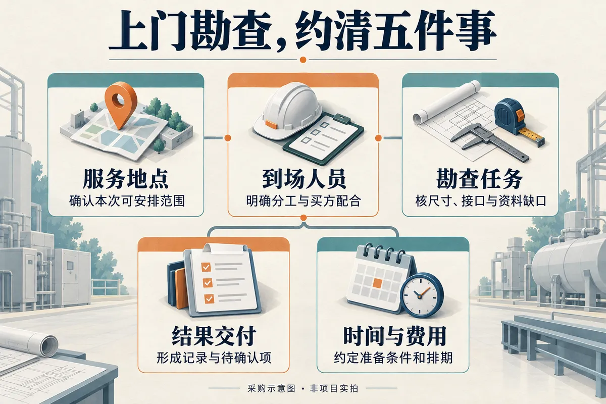 上门前约清服务地点、人员、任务、结果和时间费用;示意不代表厂家已接受预约。