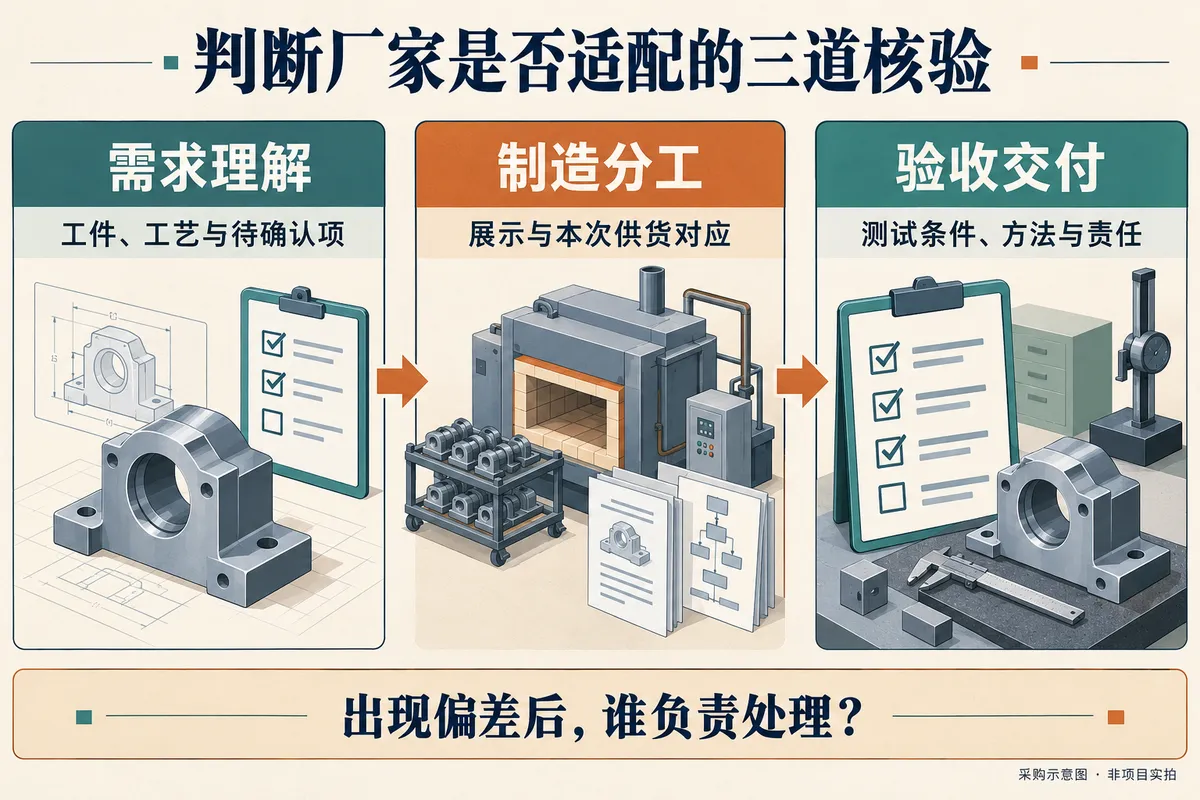 先核需求理解、制造分工和验收交付,再确认偏差处理责任;这不是厂家评级。