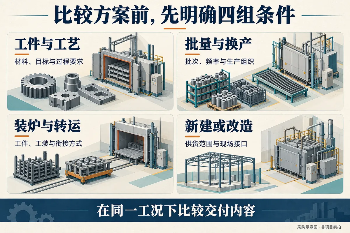 工艺、批量换产、装炉转运和现场接口共同限定方案比较范围。