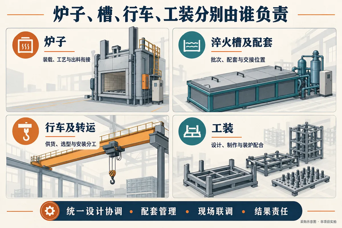 统一对接需要逐项约定设备供货和接口责任;示意不代表任何厂家已承诺四项全包。