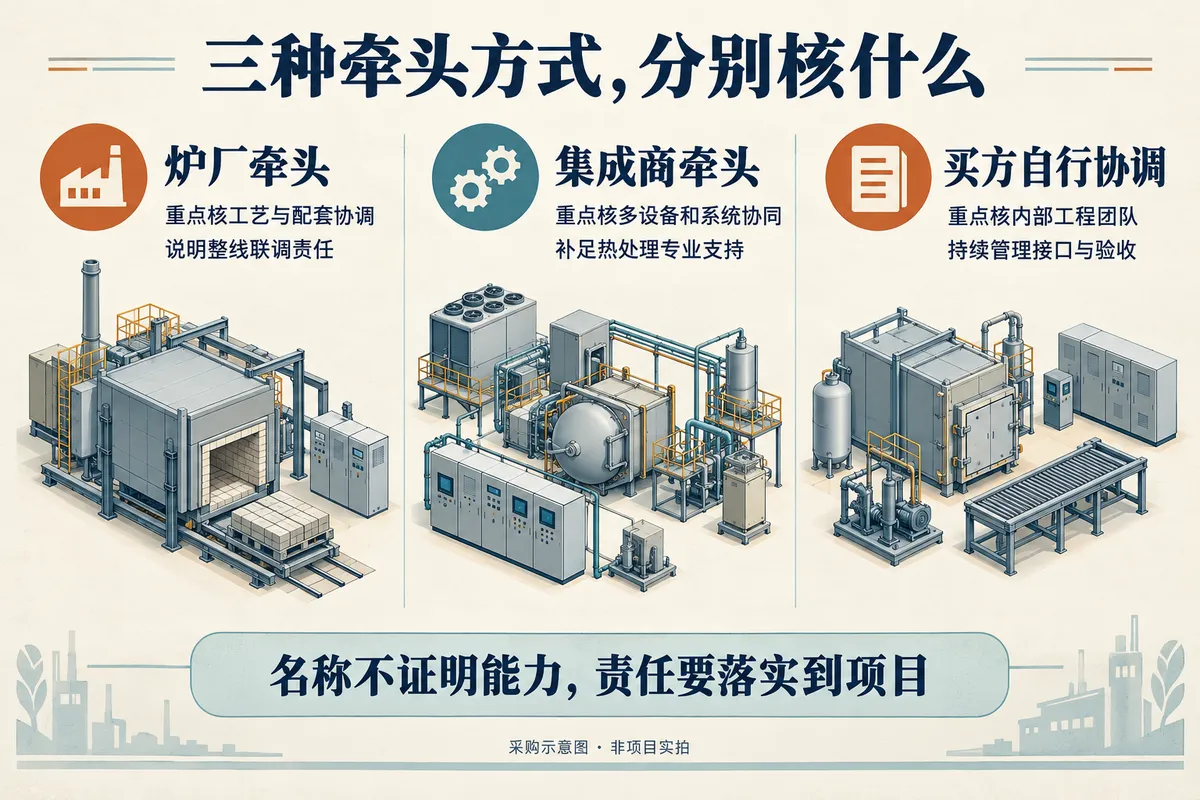 牵头方式取决于项目复杂环节及组织能力;三种方式都需明确买方职责和结果责任。